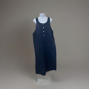 Cherokee Vintage Dress XXL Blue Linen Blend With pockets